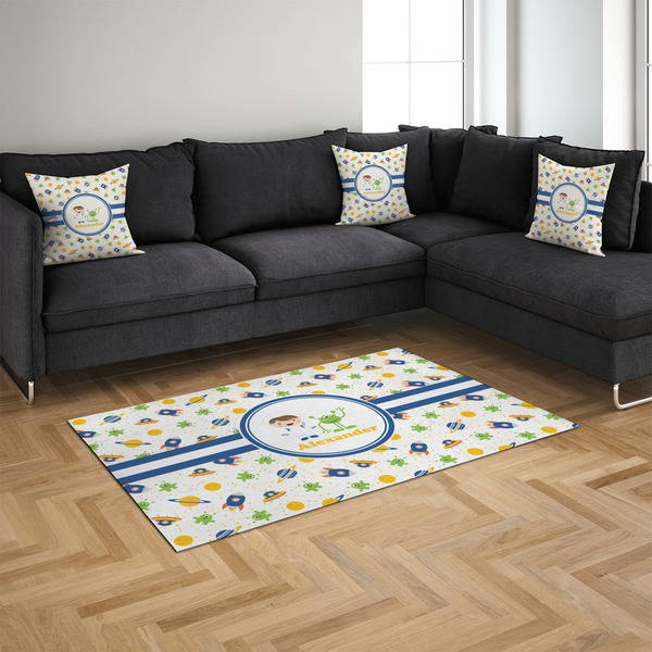Boy's Space Themed 4'x6' Indoor Area Rugs - IN CONTEXT