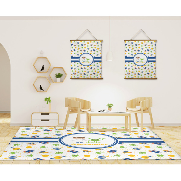 Boy's Space Themed 8'x10' Indoor Area Rugs - IN CONTEXT