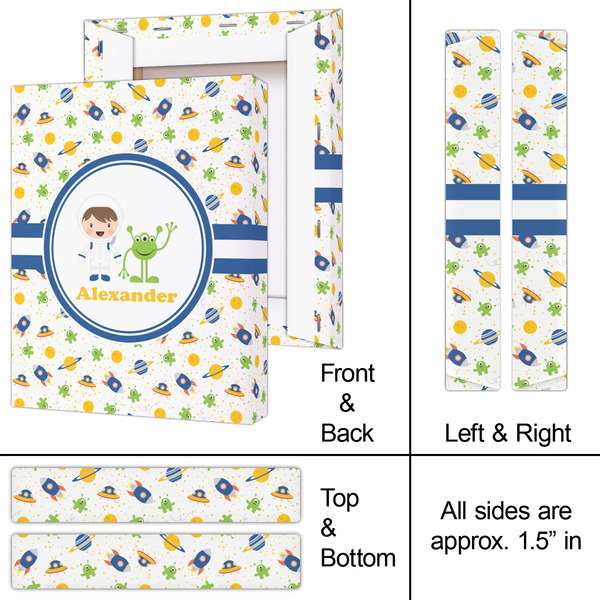 Boy's Space Themed 8x10 - Canvas Print - Approval