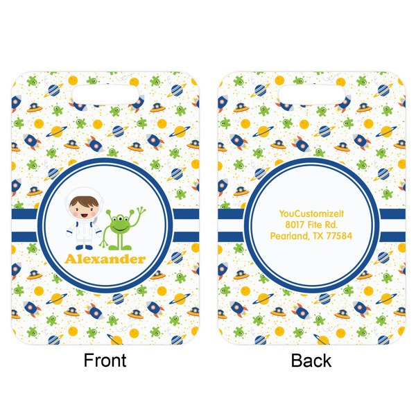 Boy's Space Themed Aluminum Luggage Tag (Front + Back)