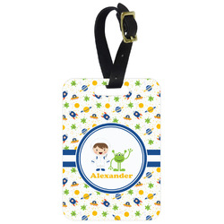 Boy's Space Themed Metal Luggage Tag w/ Name or Text