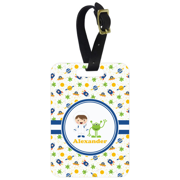 Custom Boy's Space Themed Metal Luggage Tag w/ Name or Text