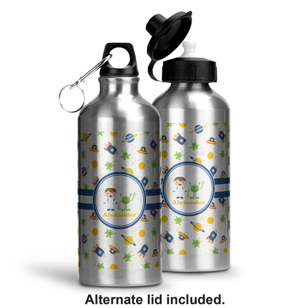 Boy's Space Themed Aluminum Water Bottle - Alternate lid options