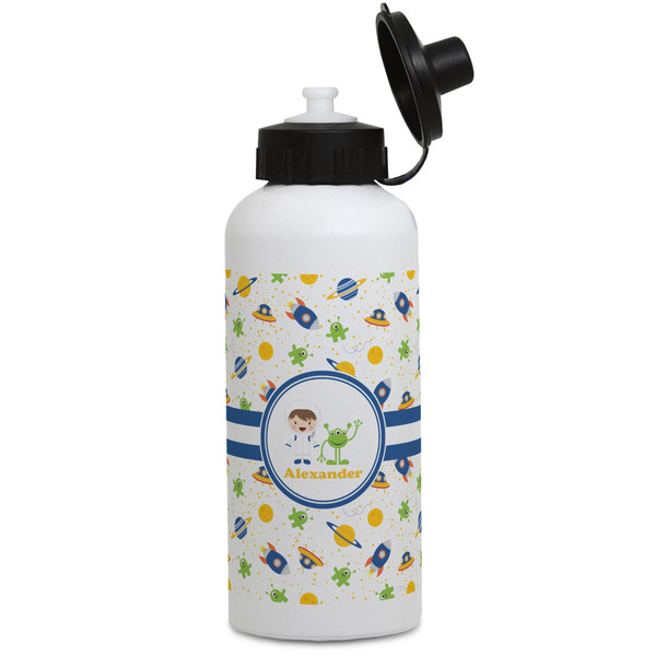 Custom Boy's Space Themed Water Bottles - Aluminum - 20 oz - White (Personalized)