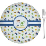 Boy's Space Themed 8" Glass Appetizer / Dessert Plates - Single or Set (Personalized)