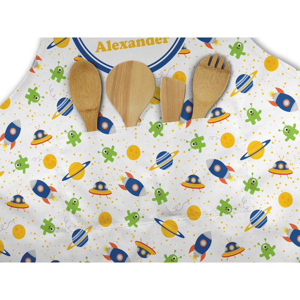 Boy's Space Themed Apron - Pocket Detail with Props