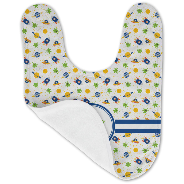 Boy's Space Themed Baby Bib - AFT folded