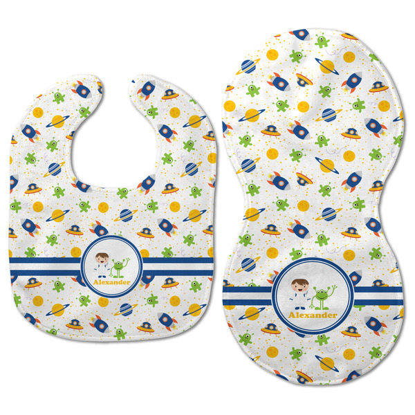Boy's Space Themed Baby Bib & Burp Set - Approval (new bib & burp)