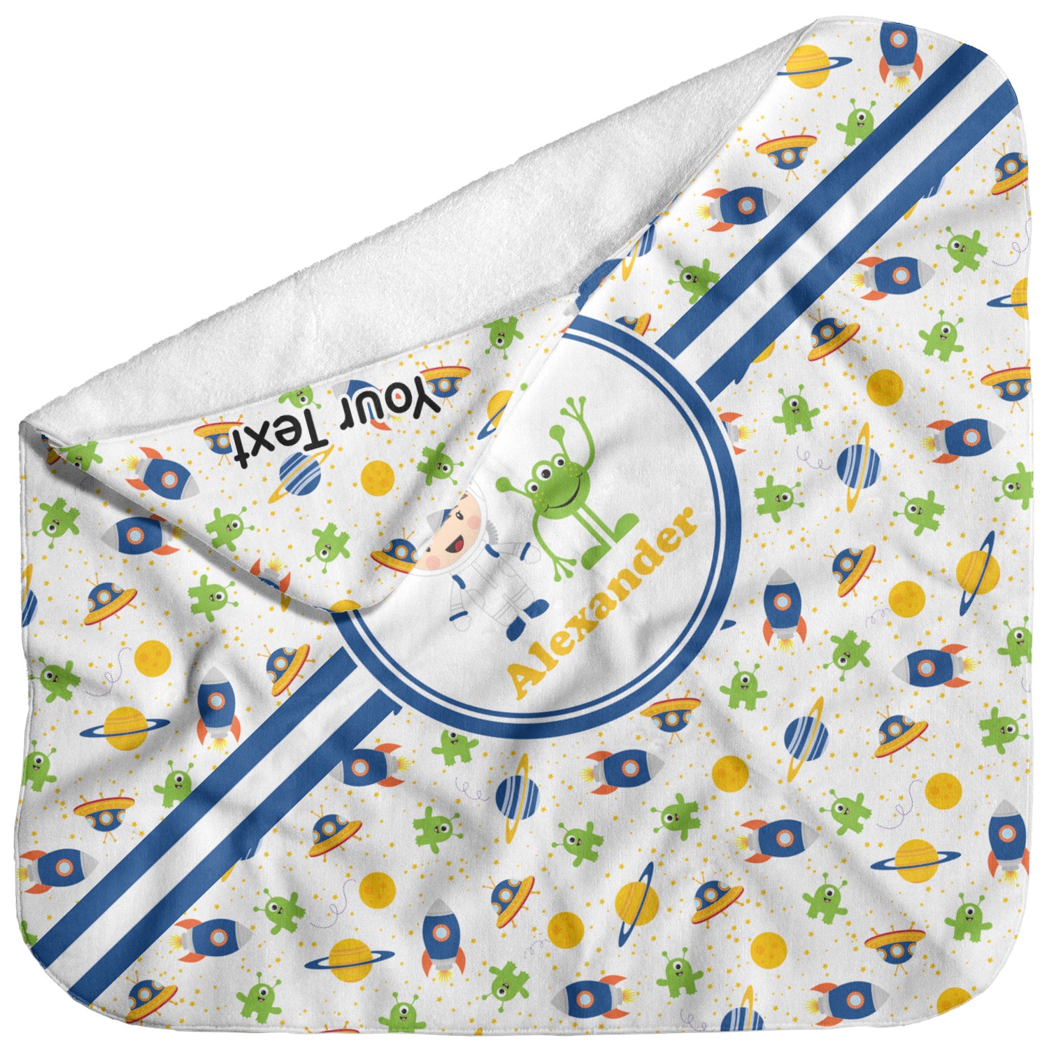 Boy's Space Themed Baby Hooded Towel (Personalized) YouCustomizeIt