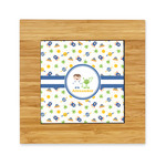 Boy's Space Themed Bamboo Trivet with Ceramic Tile Insert (Personalized)