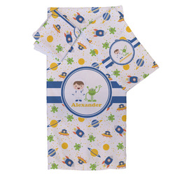 Boy's Space Themed Bath Towel Set - 3 Pcs (Personalized)