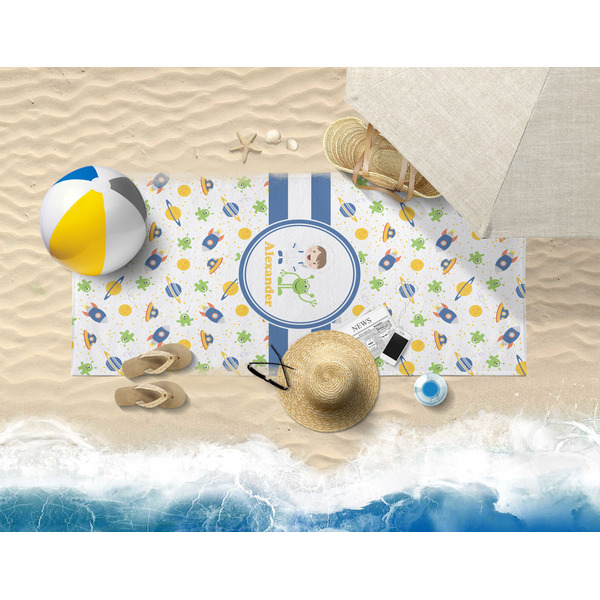 Boy's Space Themed Beach Towel Lifestyle