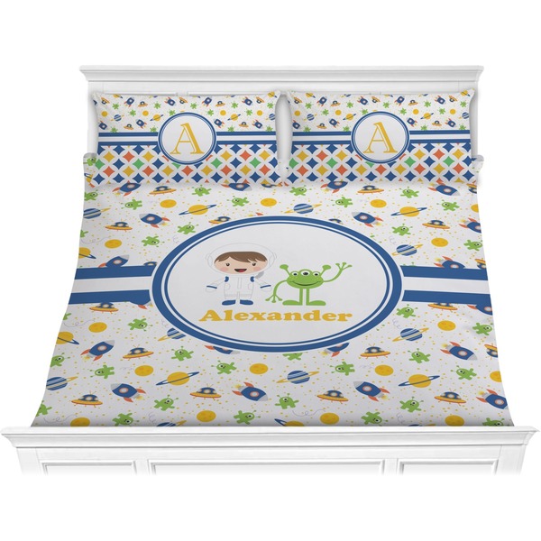 Custom Boy's Space Themed Comforter Set - King (Personalized)