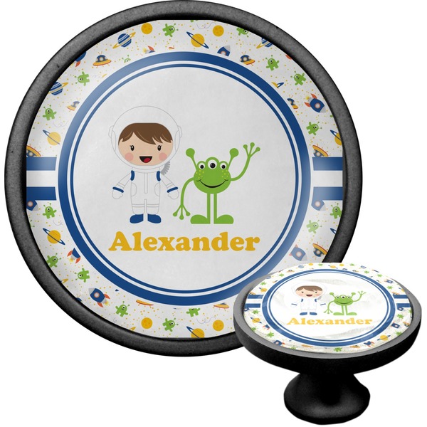 Custom Boy's Space Themed Cabinet Knob (Black) (Personalized)