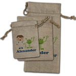 Boy's Space Themed Burlap Gift Bag (Personalized)