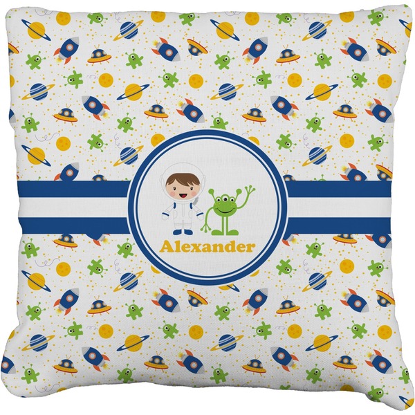Custom Boy's Space Themed Faux-Linen Throw Pillow 26" (Personalized)