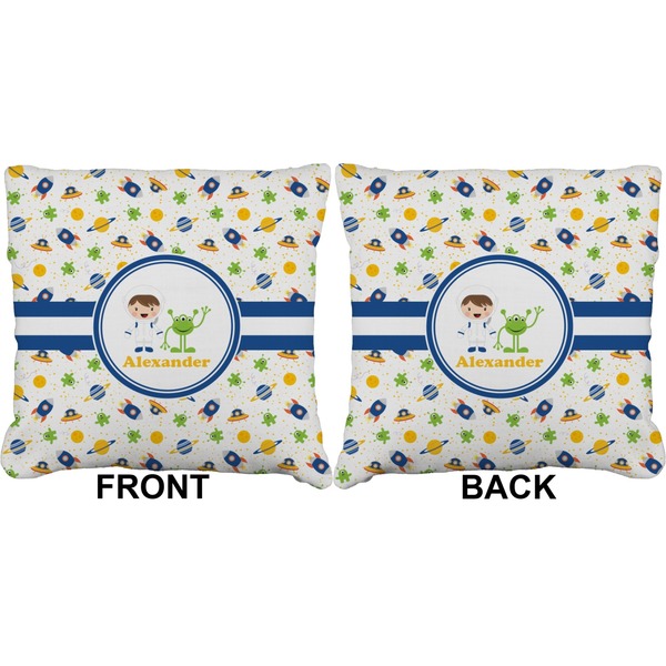 Boy's Space Themed Burlap Pillow Approval