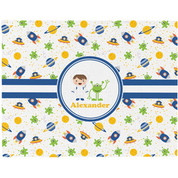 Boy's Space Themed Woven Fabric Placemat - Twill w/ Name or Text