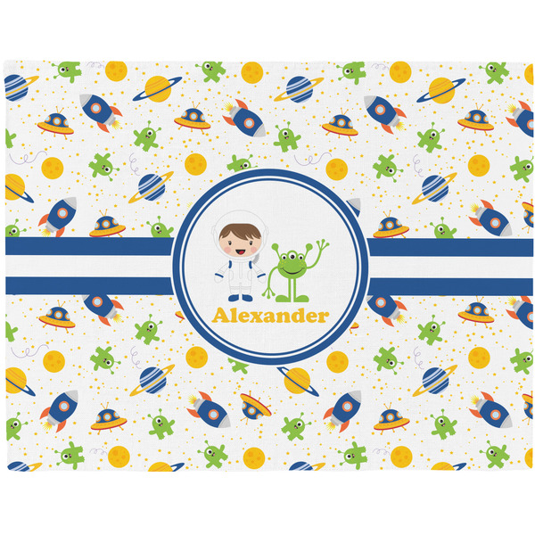 Custom Boy's Space Themed Woven Fabric Placemat - Twill w/ Name or Text