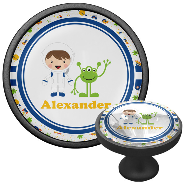 Boy's Space Themed Cabinet Knob - Black - Multi Angle