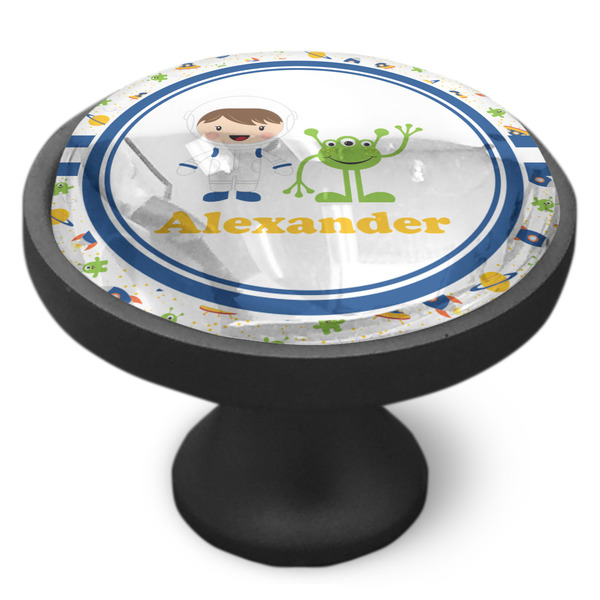 Boy's Space Themed Cabinet Knob - Black - Side