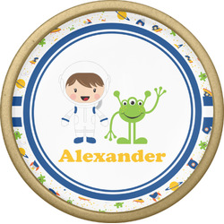 Boy's Space Themed Cabinet Knob - Gold (Personalized)