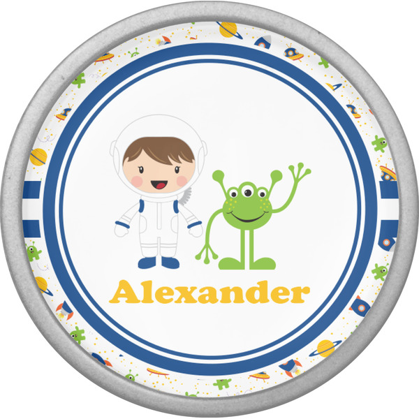 Boy's Space Themed Cabinet Knob - Nickel - Front