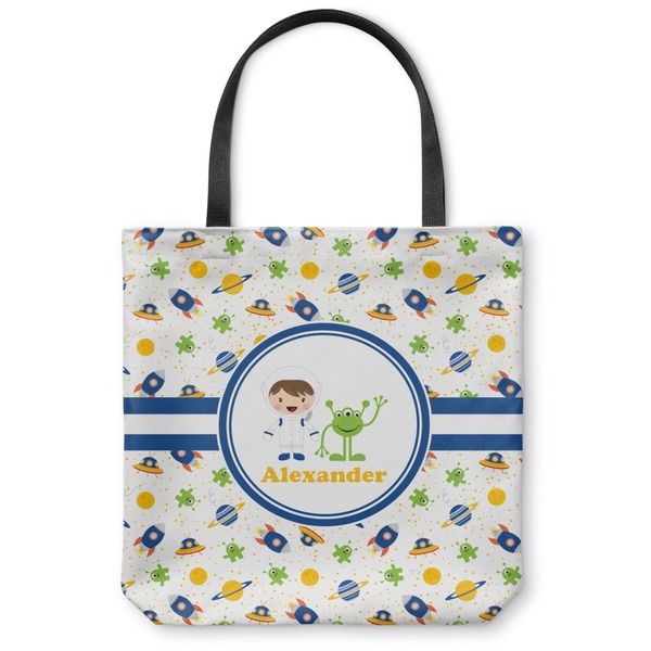 Custom Boy's Space Themed Canvas Tote Bag - Medium - 16"x16" (Personalized)