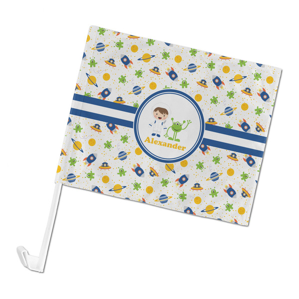 Custom Boy's Space Themed Car Flag - Large (Personalized)