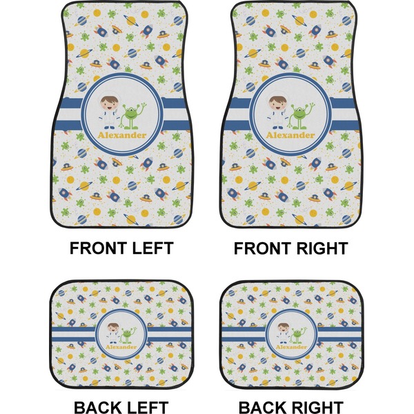 Boy's Space Themed Car Floor Mats Set (2F + 2B)