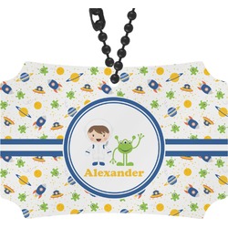 Boy's Space Themed Rear View Mirror Ornament (Personalized)