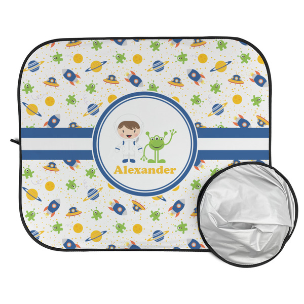 Boy's Space Themed Car Sun Shades - FOLDED & UNFOLDED