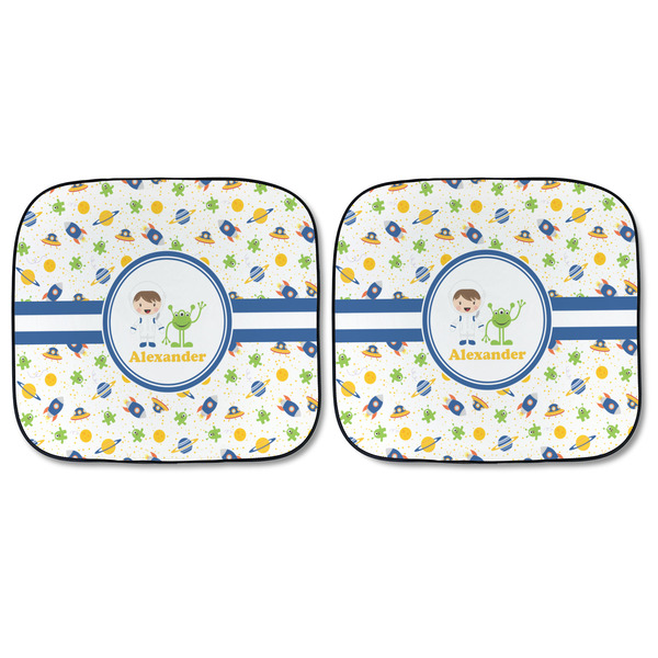 Boy's Space Themed Car Sun Shades - FRONT