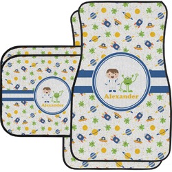 Boy's Space Themed Car Floor Mats Set - 2 Front & 2 Back (Personalized)