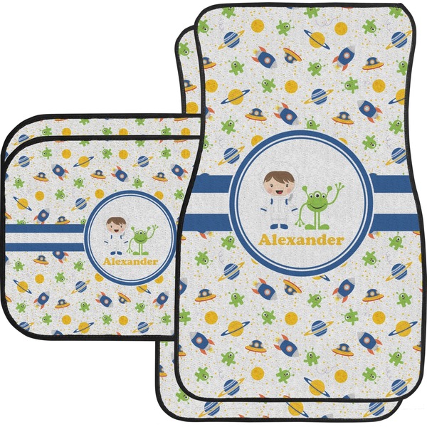 Custom Boy's Space Themed Car Floor Mats Set - 2 Front & 2 Back (Personalized)