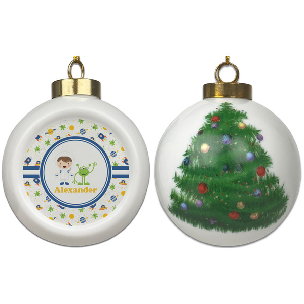 Boy's Space Themed Ceramic Christmas Ornament - X-Mas Tree (APPROVAL)