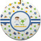 Boy's Space Themed Ceramic Flat Ornament - Circle (Front)
