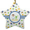 Boy's Space Themed Ceramic Flat Ornament - Star (Front)