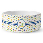 Boy's Space Themed Ceramic Dog Bowl (Personalized)