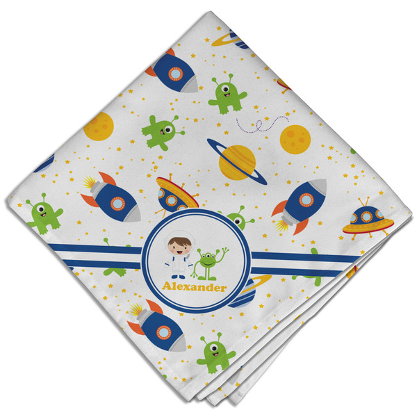 Custom Boy's Space Themed Cloth Dinner Napkin - Single w/ Name or Text