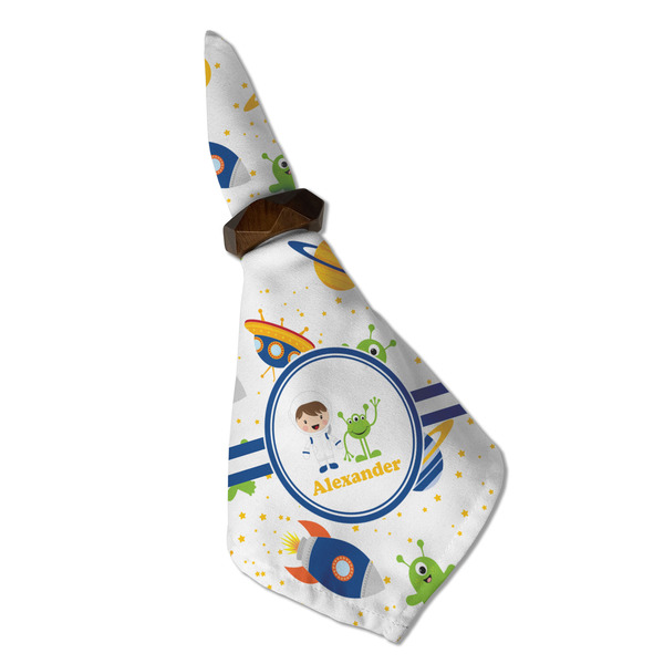Boy's Space Themed Cloth Napkins - Personalized Dinner (Folded in Ring) (MAIN)