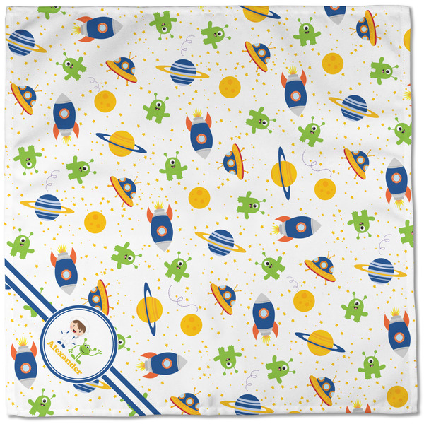 Boy's Space Themed Cloth Napkins - Personalized Dinner (Full Open)