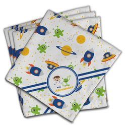 Boy's Space Themed Cloth Napkins (Set of 4) (Personalized)