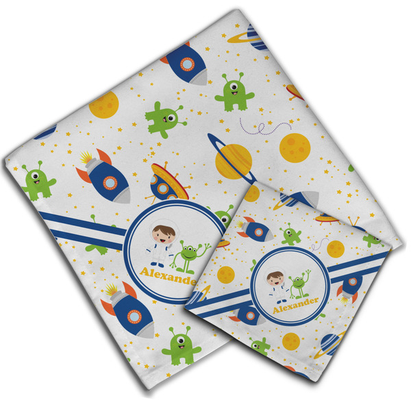 Boy's Space Themed Cloth Napkins - Personalized Lunch & Dinner (PARENT MAIN)