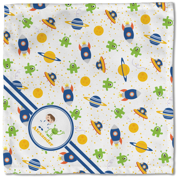 Boy's Space Themed Cloth Napkins - Personalized Lunch (Single Full Open)