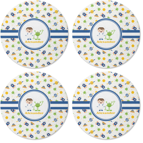 Boy's Space Themed Coaster Round Rubber Back - Apvl