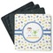 Boy's Space Themed Square Rubber Backed Coasters - Set of 4 (Personalized)