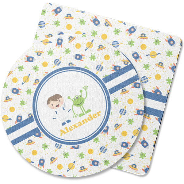 Custom Boy's Space Themed Rubber Backed Coaster (Personalized)