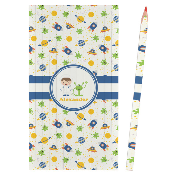 Boy's Space Themed Colored Pencils - Front View