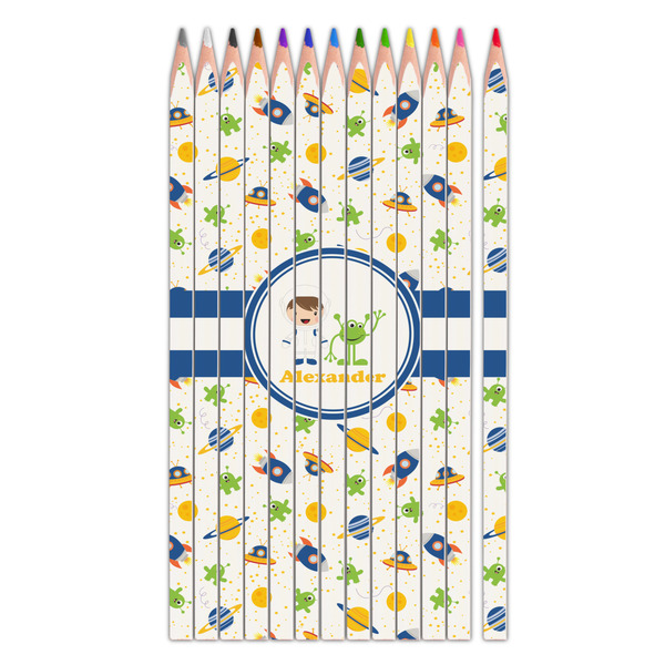Custom Boy's Space Themed Colored Pencils (Personalized)